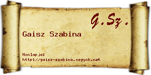 Gaisz Szabina névjegykártya